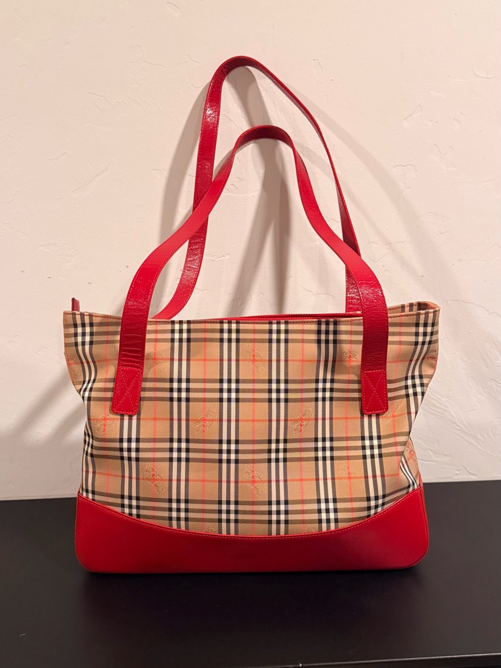 Burberrys Nova Check Tote Bag Canvas Beige Gold with Certificate of Authenticity - Picture 1 of 12